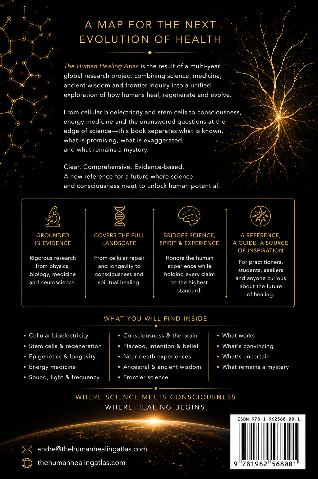 Official back cover of The Human Healing Atlas